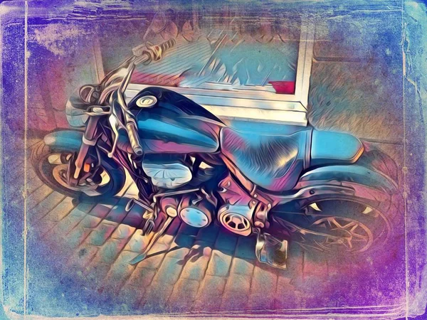 Моторний Цикл Ілюстрації Кольорове Ізольоване Мистецтво — стокове фото