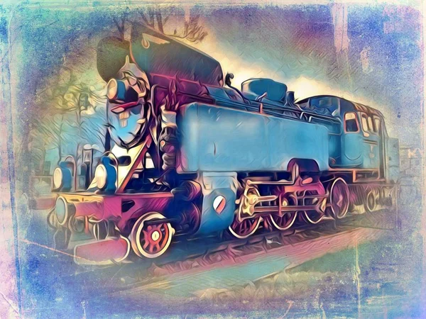 Alte Dampflokomotive Retro Oldtimer — Stockfoto