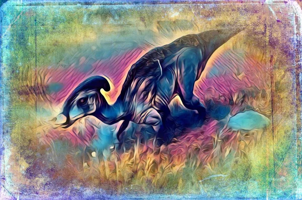 Dinosaurie Konst Illustration Målning — Stockfoto