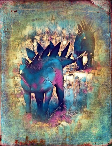 Dinosaurio Arte Ilustración Pintura — Foto de Stock
