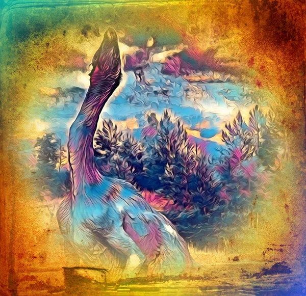 Иллюстрационная Картина Динозавров — стоковое фото