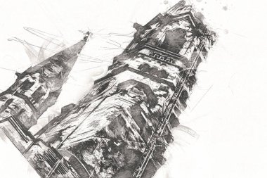 Berlin sanat eskizi çizimi eğlenceli tasarım antika retro