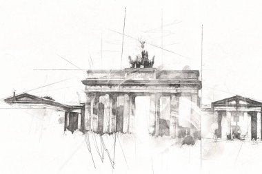 Berlin sanat eskizi çizimi eğlenceli tasarım antika retro