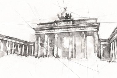 Berlin sanat eskizi çizimi eğlenceli tasarım antika retro