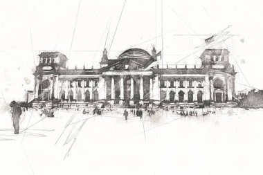 Berlin sanat eskizi çizimi eğlenceli tasarım antika retro