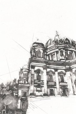 Berlin sanat eskizi çizimi eğlenceli tasarım antika retro