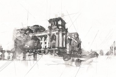 Berlin sanat eskizi çizimi eğlenceli tasarım antika retro