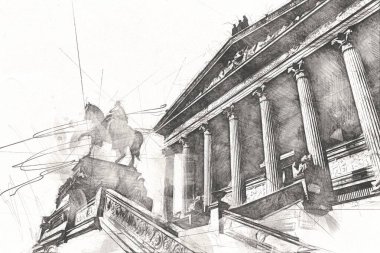 Berlin sanat eskizi çizimi eğlenceli tasarım antika retro