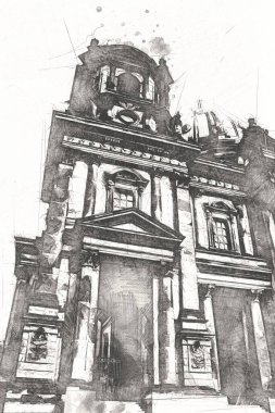 Berlin sanat eskizi çizimi eğlenceli tasarım antika retro