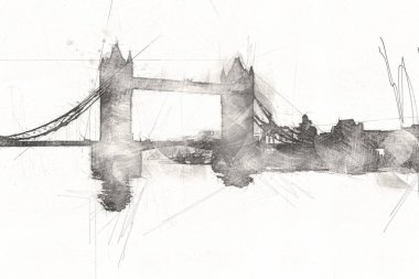 Londra sanat tasarımı çizimi çizimi eğlenceli tasarım antika retro