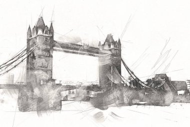 Londra sanat tasarımı çizimi çizimi eğlenceli tasarım antika retro