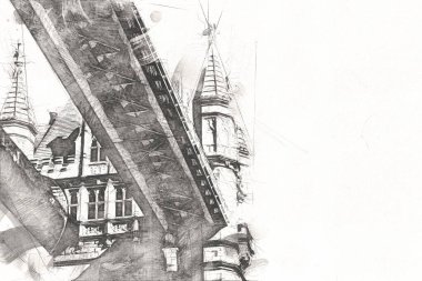 Londra sanat tasarımı çizimi çizimi eğlenceli tasarım antika retro