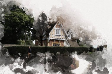 Londra sanat tasarımı çizimi çizimi eğlenceli tasarım antika retro