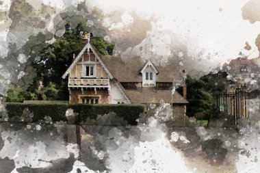 Londra sanat tasarımı çizimi çizimi eğlenceli tasarım antika retro