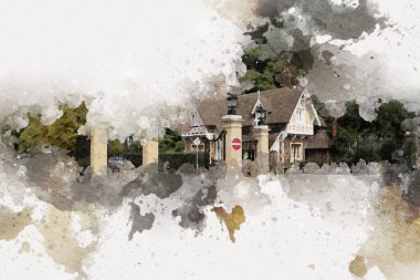 Londra sanat tasarımı çizimi çizimi eğlenceli tasarım antika retro