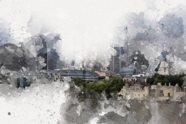 Londra sanat tasarımı çizimi çizimi eğlenceli tasarım antika retro