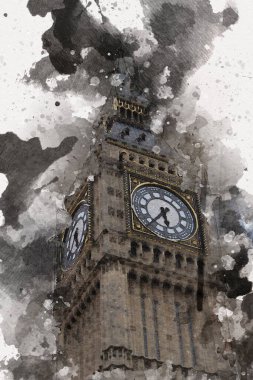 Londra sanat tasarımı çizimi çizimi eğlenceli tasarım antika retro