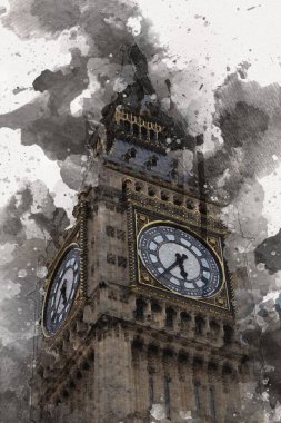 Londra sanat tasarımı çizimi çizimi eğlenceli tasarım antika retro