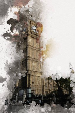 Londra sanat tasarımı çizimi çizimi eğlenceli tasarım antika retro