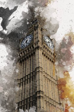 Londra sanat tasarımı çizimi çizimi eğlenceli tasarım antika retro