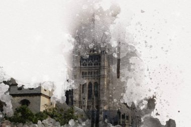 Londra sanat tasarımı çizimi çizimi eğlenceli tasarım antika retro