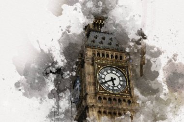 Londra sanat tasarımı çizimi çizimi eğlenceli tasarım antika retro