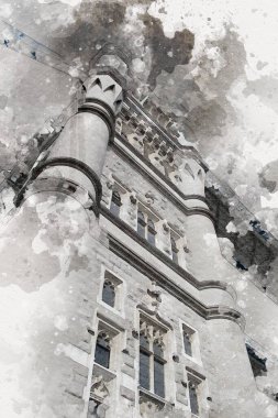 Londra sanat tasarımı çizimi çizimi eğlenceli tasarım antika retro