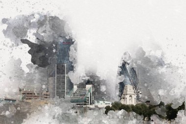 Londra sanat tasarımı çizimi çizimi eğlenceli tasarım antika retro