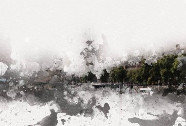 Londra sanat tasarımı çizimi çizimi eğlenceli tasarım antika retro