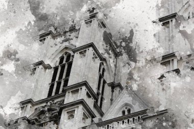 Londra sanat tasarımı çizimi çizimi eğlenceli tasarım antika retro