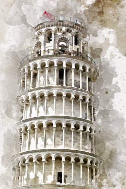 Pisa sanat eskizi çizimi eğlenceli tasarım antika eski sanat fotoğrafçılığı