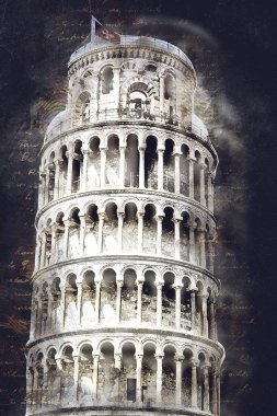 Pisa sanat eskizi çizimi eğlenceli tasarım antika eski sanat fotoğrafçılığı