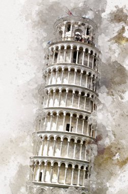 Pisa sanat eskizi çizimi eğlenceli tasarım antika eski sanat fotoğrafçılığı