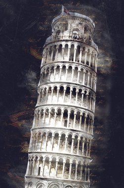 Pisa sanat eskizi çizimi eğlenceli tasarım antika eski sanat fotoğrafçılığı