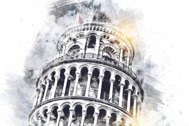 Pisa sanat eskizi çizimi eğlenceli tasarım antika eski sanat fotoğrafçılığı