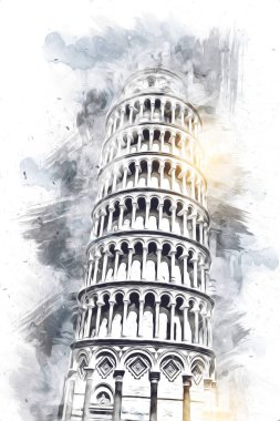 Pisa sanat eskizi çizimi eğlenceli tasarım antika eski sanat fotoğrafçılığı