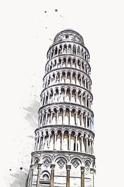 Pisa sanat eskizi çizimi eğlenceli tasarım antika eski sanat fotoğrafçılığı