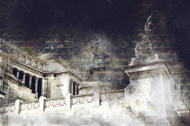 Roma İtalya sanatı eskiz çizimi eğlenceli tasarım antika retro