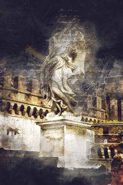 Roma İtalya sanatı eskiz çizimi eğlenceli tasarım antika retro