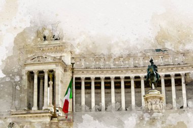 Roma İtalya sanatı eskiz çizimi eğlenceli tasarım antika retro