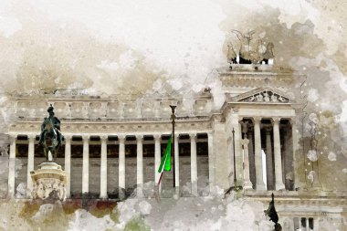 Roma İtalya sanatı eskiz çizimi eğlenceli tasarım antika retro