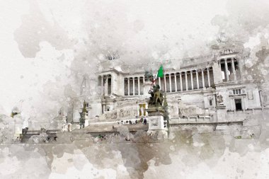 Roma İtalya sanatı eskiz çizimi eğlenceli tasarım antika retro