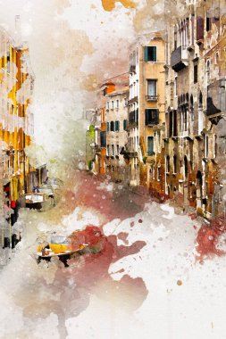 Venedik sanat eskizi çizimi eğlenceli tasarım antika retro