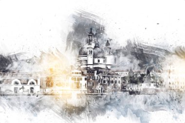 Venedik sanat eskizi çizimi eğlenceli tasarım antika retro