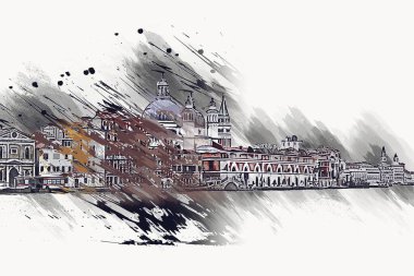 Venedik sanat eskizi çizimi eğlenceli tasarım antika retro