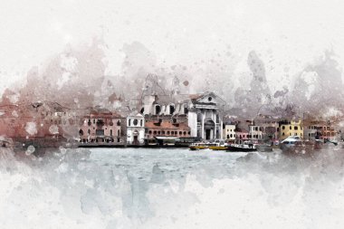 Venedik sanat eskizi çizimi eğlenceli tasarım antika retro