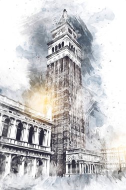 Venedik sanat eskizi çizimi eğlenceli tasarım antika retro