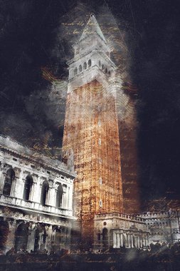 Venedik sanat eskizi çizimi eğlenceli tasarım antika retro