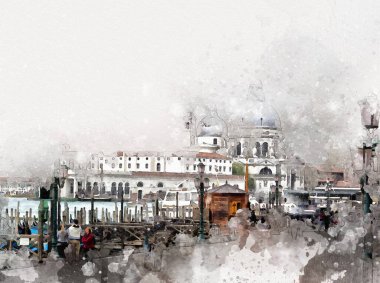 Venedik sanat eskizi çizimi eğlenceli tasarım antika retro