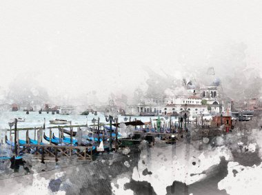 Venedik sanat eskizi çizimi eğlenceli tasarım antika retro